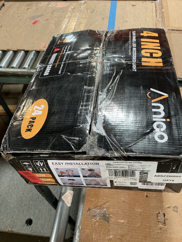 Photo 1 of ***USED***Amico 24 Pack 4 Inch 5CCT Ultra-Thin LED Recessed Ceiling Light with Junction Box, 2700K/3000K/3500K/4000K/5000K Selectable, 10W Eqv 60W, Dimmable Can Light, 800LM High Brightness Downlight - ETL&FCC