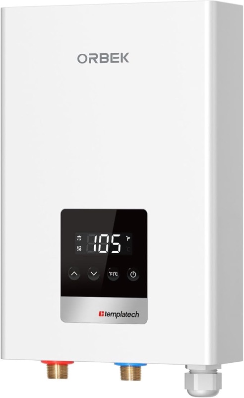 Photo 1 of 14kW Tankless Water Heater Electric, ORBEK 240 Volt On Demand Instant Hot Water Heater, with LED Digital Display, ETL Certified, Up to 3.38 GPM for 2-3 Point of Use