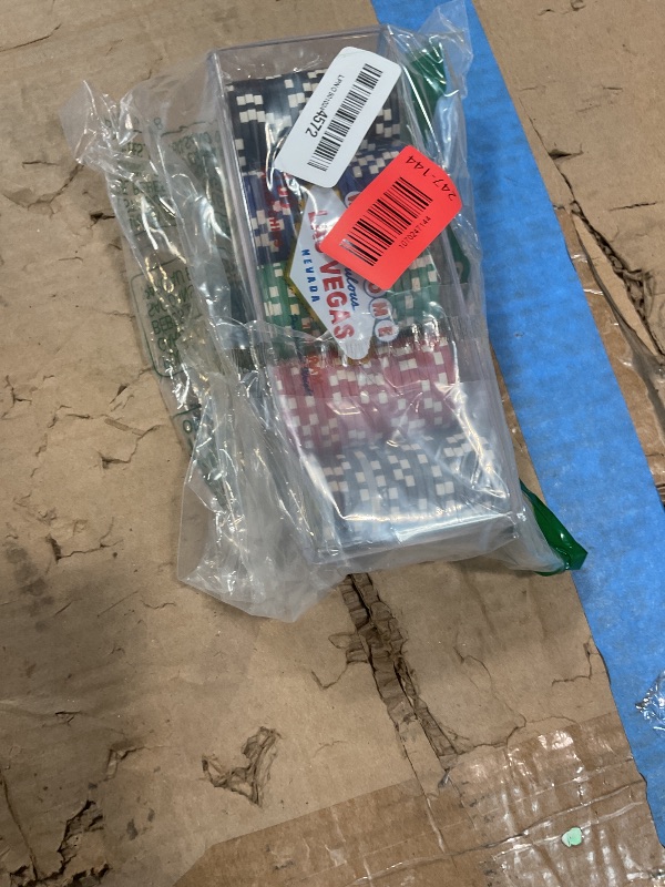 Photo 1 of 100 Piece Las Vegas Design Poker Chips in Clear Plastic Tray