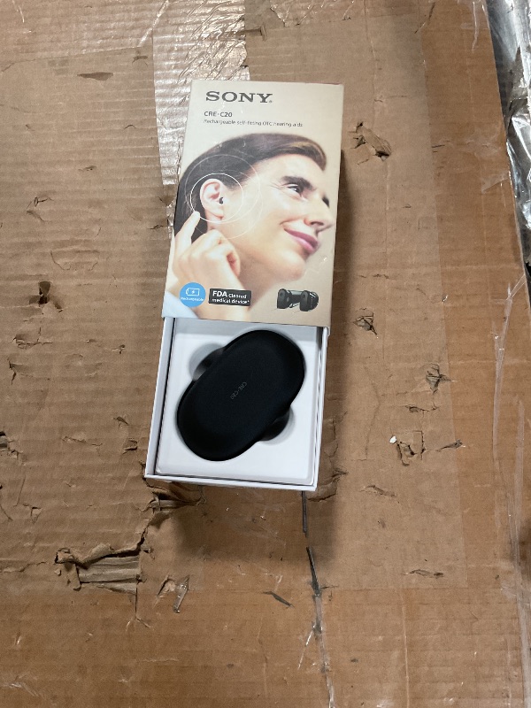 Photo 1 of **DIRTY** Sony CRE-C20 Self-Fitting OTC Hearing Aids for Mild to Moderate Hearing Loss, Prescription-Grade Sound Quality, Compact Virtually Invisible Design, Customizable App, and Rechargeable Battery