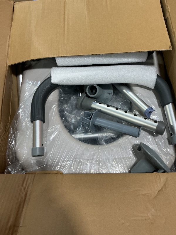 Photo 1 of *** MISSING LEG*** Toilet Seat Riser Extra Wide, 500lb Raised Toilet Seat with Handles,Seat Height Adjustable from 19“ to 25” and Internal Width from 25.5“ to 30.5, Handicap Raised Toilet Chair for Seniors