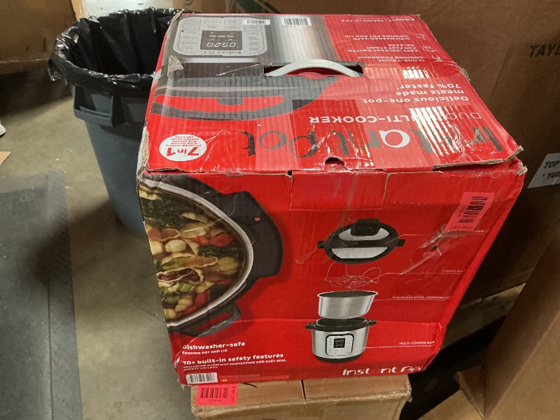Photo 1 of ***FOR PARTS HAS DAMAGES/ MISSING SEAL & HAS LARGE DENTS*** Instant Pot Duo 7-in-1 Electric Pressure Cooker, Slow Cooker, Rice Cooker, Steamer, Sauté, Yogurt Maker, Warmer & Sterilizer, Includes App with Over 800 Recipes, Stainless Steel, 8 Quart