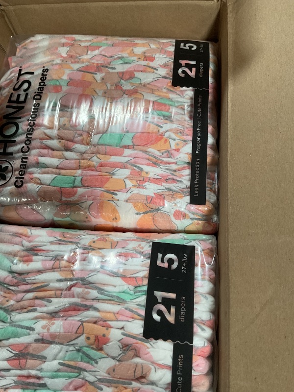 Photo 1 of **PINK COLOR SEE PHOTOS*** The Honest Company Comfort Dry Disposable Diapers for Sensitive Skin, Hypoallergenic, Big Trucks + All the Letters, Super Club Box Size 5 (27 lbs), 84 Count