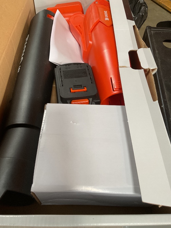 View 2 of **ISSUE POWERING ON**
Ukoke Powerful 40V Brushless Cordless Blower (130 MPH / 550 CFM),for Blowing Snow Debris, Leaves, and Dust 2.0Ah Battery and Charger Included, Orange