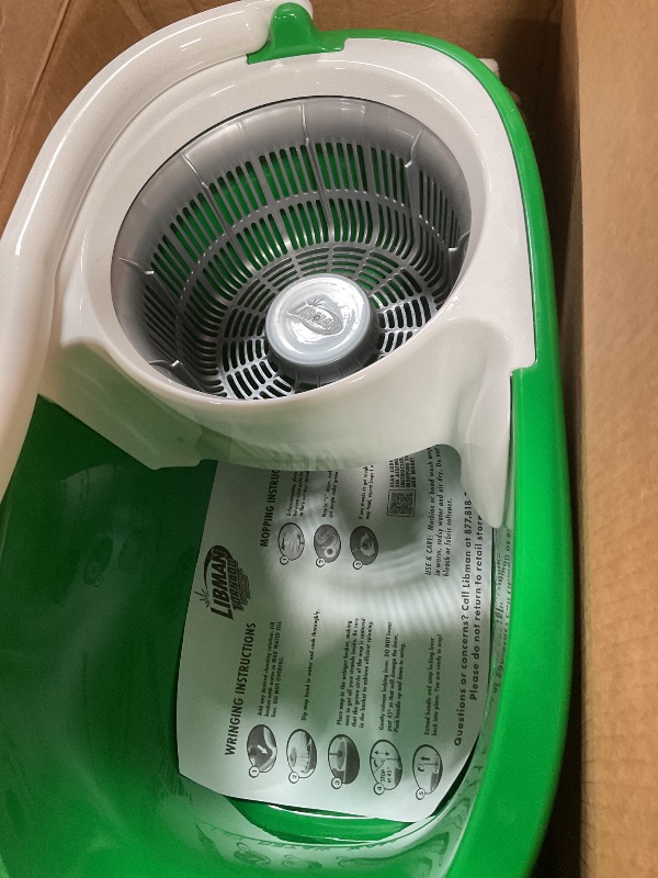 View 2 of ****BUCKET ONLY **** Libman Tornado Spin Mop System and 1 Refill, Mop and Bucket with Wringer Set for Hardwood Floor Cleaning, 2 Total Heads Included