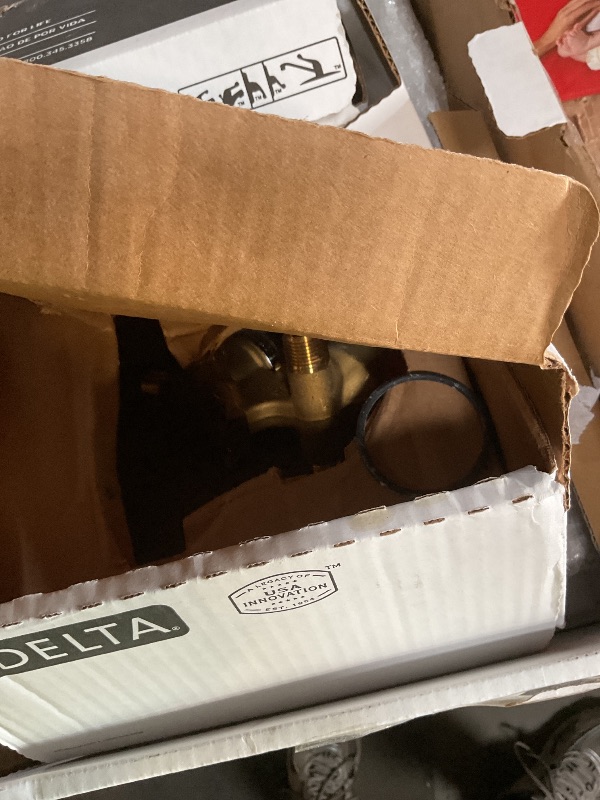 Photo 1 of **FOR PARTS ONLY/ MISSING PIECES &HAS DOUBLED OF OTHER PIECES*** Delta Modern 14 Series Square Rain Shower System Faucet Set, Rainfall Chrome Shower Head and Handle Set, Valve Trim Kit, 10 Inch, Chrome 342701