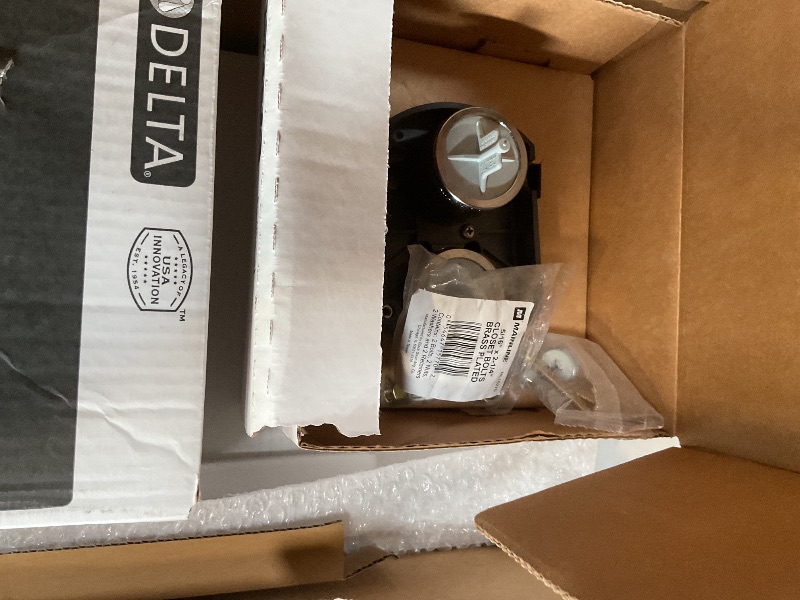 Photo 1 of **FOR PARTS ONLY/ MISSING PIECES &HAS DOUBLED OF OTHER PIECES*** Delta Modern 14 Series Square Rain Shower System Faucet Set, Rainfall Chrome Shower Head and Handle Set, Valve Trim Kit, 10 Inch, Chrome 342701