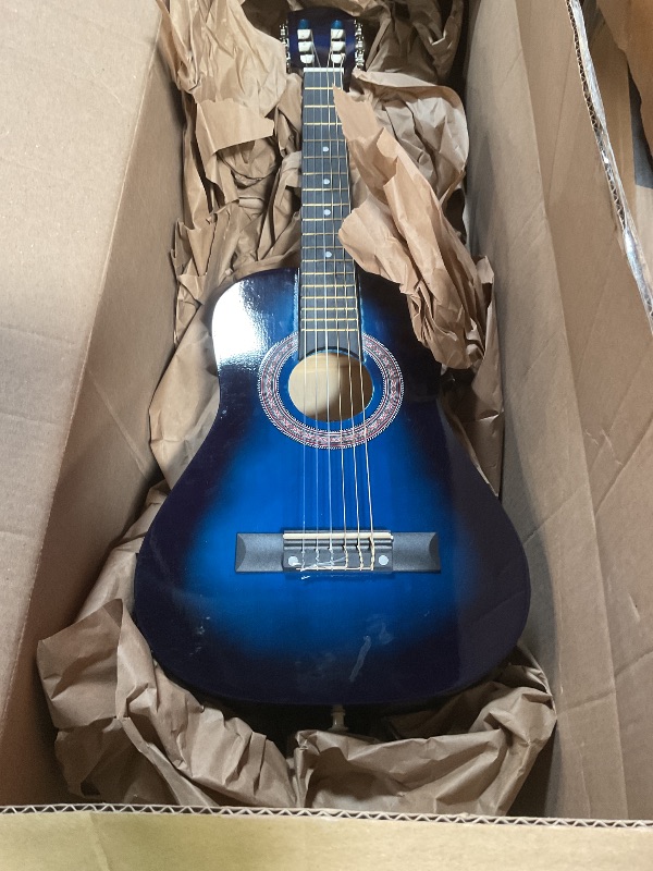 Photo 1 of 30" Left Handed Wood Guitar with Case and Accessories for Kids/Girls/Boys/Teens/Beginners (Blue Gradient))