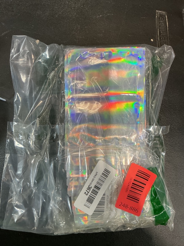 Photo 1 of 100 Pack Holographic Resealable Plastic Bags for Food Storage, Zipper Bags with Clear Front Window, Packaging Pouch for Small Business (100 Pack, 4x6 inch)