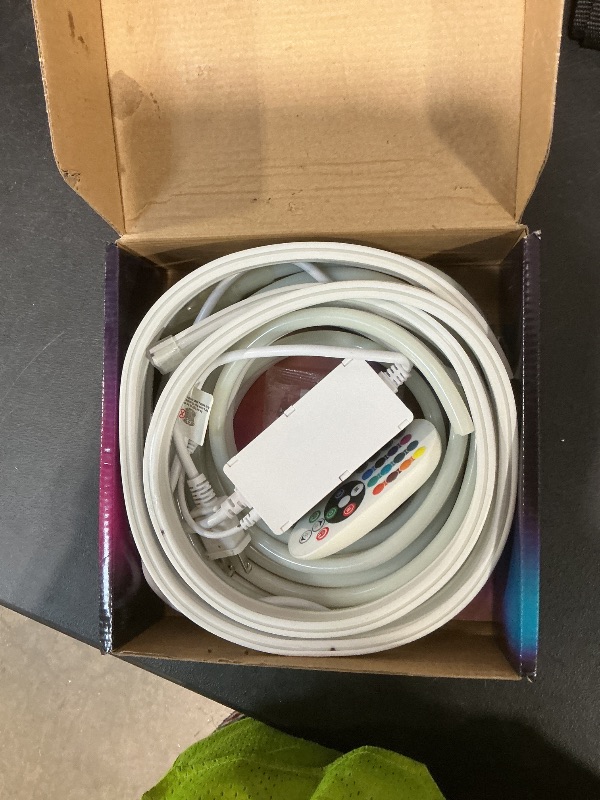 Photo 1 of KSIBNW 16.4ft/5m Led Neon Rope Lights RGB Dimmbar with App Remote Control,Waterproof IP 65,Music Sync,Multicolor AC 110-120V Flexible LED Neon Strip Light for Home/Garden/Building Decoration