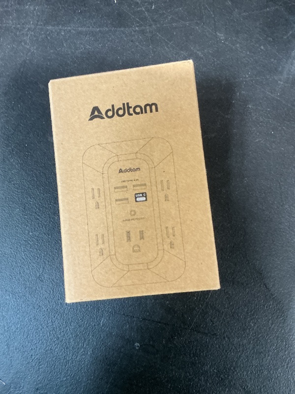 Photo 1 of Addtam USB Wall Charger Surge Protector 5 Outlet Extender with 4 USB Charging Ports (1 USB C Outlet) 3 Sided 1800J Power Strip Multi Plug Outlets Wall Adapter Spaced for Home Travel Office ETL Listed