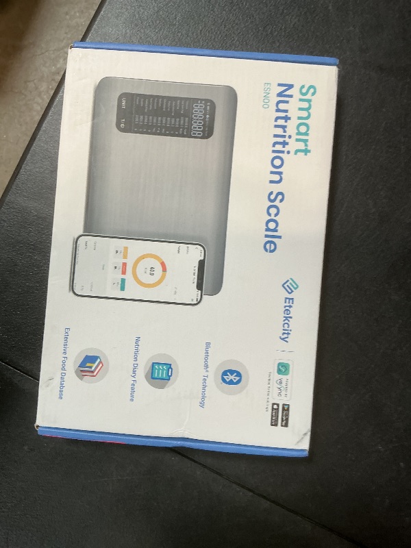 Photo 1 of **USED/DIRTY** 
Etekcity Smart Food Kitchen Scale with Nutritional Calculator, Free App with 19 Nutrients Tracking, Calorie, Marco, Digital grams and ounces for weight loss, Premium Stainless Steel, 11lb