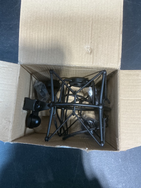 Photo 1 of SUUNTOK Microphone Shock Mount Universal Mic Holder Spider Recording Mic Shockmount Stand Compatible with Many Condenser Mics Like Rode NT1-A NT2-A Procaster AT2020 MXL 990 770 U87 (Black)