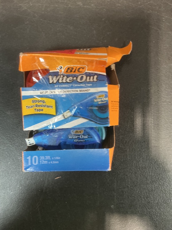 Photo 1 of **PARTIAL SET/ MISSING SOME** BIC Wite-Out EZ Correct Tear-Resistant Correction Tape with 39.3 ft of Tape, 10-Count Pack in White
