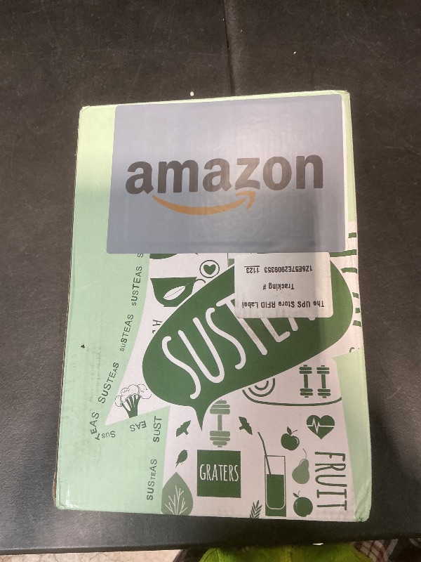 Photo 1 of SUSTEAS Rotary Cheese Grater with Handle - Vegetable Shredder with 5 Well-designed Blades & Strong Suction Base,Round Mandoline Slicer & Food Chopper for Kitchen,with Blade Storage Box(Retro Green)