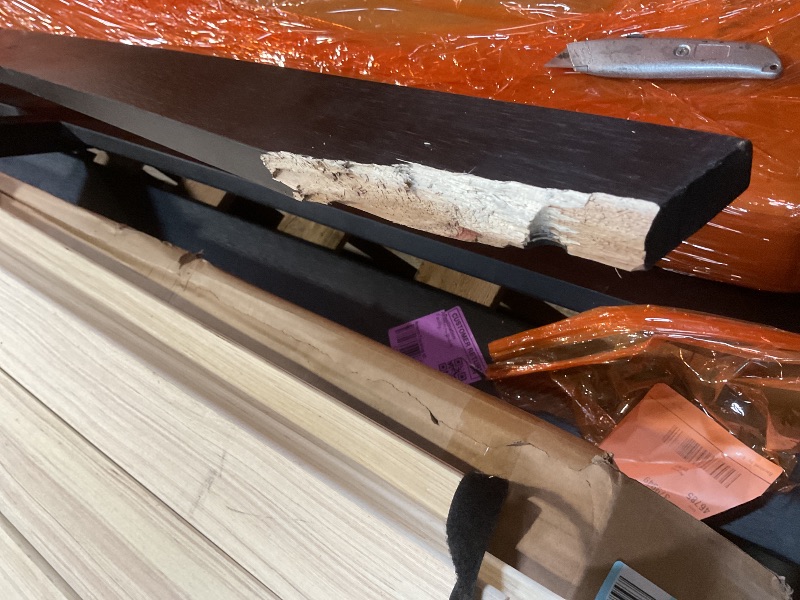 Photo 1 of ** SELLING FOR PARTS. MAJOR DAMAGE TO ONE PIECE.**Mellow Naturalista Classic 12 Inch Solid Wood Platform Bed with Wooden Slats, Queen, Black