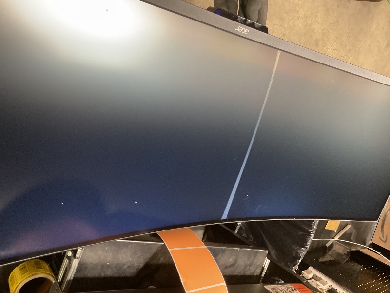 Photo 1 of ** FUNCTIONS WITH BIG LINE DOWN MIDDLE OF SCREEN**acer 49 Inch 1800R Curved Zero-Frame DFHD (3840 x 1080) Gaming Monitor | AMD FreeSync Premium Pro | Up to 144Hz Refresh | 4ms (G to G) | 1 x Display Port 1.4 and 2 x HDMI 2.0 Ports | EI491CR