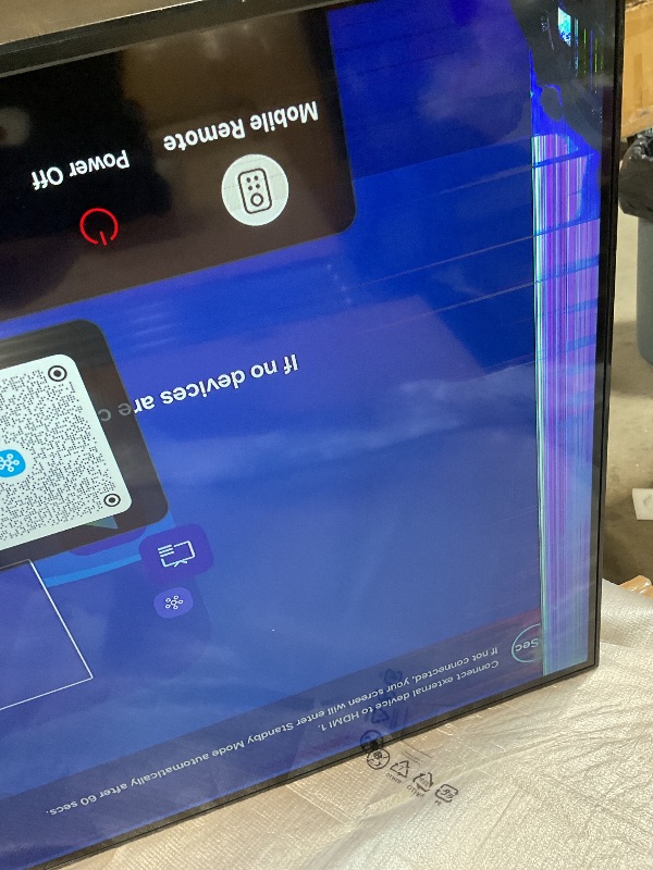 Photo 1 of **SELLING FOR PARTS. MAJOR DAMAGE TO ONE SIDE OF SCREEN **Samsung 43” Smart Monitor M7 (M70F) 4K UHD Display, Samsung Vision AI, Smart TV Apps, Gaming Hub, USB-C, HDMI and USB-A, Black, LS43FM702UNXZA, 2025