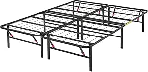 Photo 1 of **DIRT SCRAPES**Amazon Basics Bed Frame with Storage, Foldable Metal Platform, Sturdy Steel, No Box Spring Needed, 14 inches High, Tool-Free Easy Assembly, Noise-Free, King Size, Black