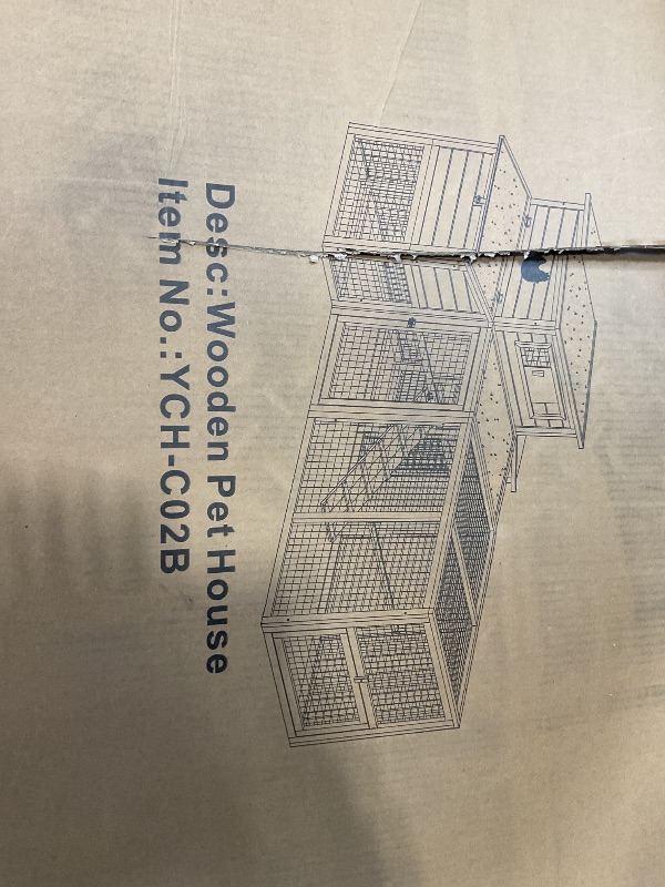 Photo 1 of *** BOX B ONLY***WHEGETED XLarge Chicken Coop with Nexting Box and Run Premium Poultry Cage with Waterproof Roof and Tray Spacious Wooden Chicken House Size for Backyard Small Animals 3-4 Chickens and Duck Orange 83"