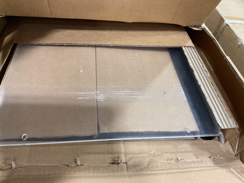 Photo 1 of **FOR PARTS ONLY/ DAMAGED & POSSIBLY MISSING OTHER ASSEMBLY PIECES (1 BOX EMPTY)*** Carlisle FoodService Products Buffet Bar Adjustable Sneeze Guard for Catering, Buffets, Restaurants, Plastic, 73.25 Inches, Black