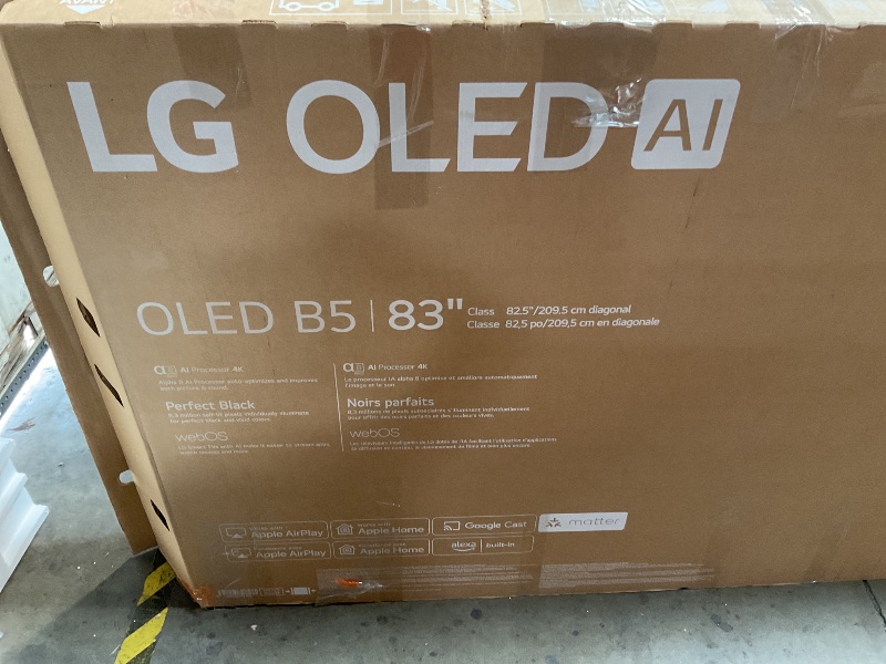 Photo 1 of *** USED/WILL NOT POWER ON***LG 83-Inch Class OLED AI 4K B5 Series Smart TV w/Dolby Atmos, Dolby Vision, HDR10, AI Super Upscaling 4K, Filmmaker Mode, Wow Orchestra, Alexa Built-in (OLED83B5PUA, 2025)