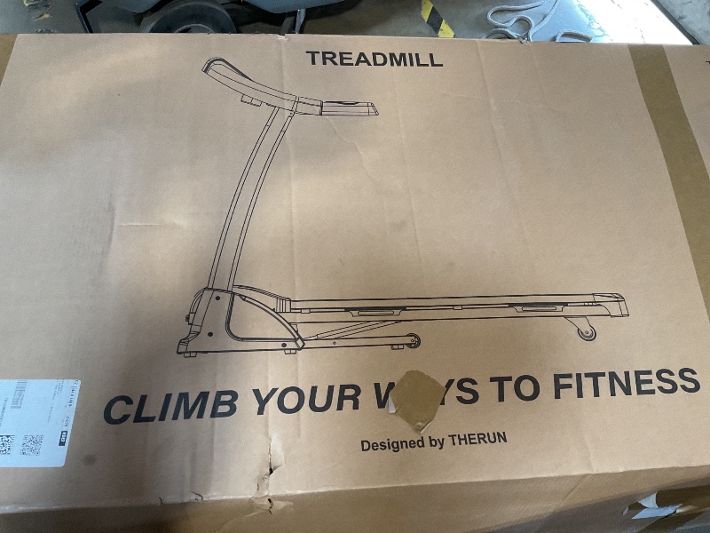 Photo 1 of *** USED/UNKNOWN MISSING PARTS ARE HARDWARE***THERUN Incline Treadmill, Treadmills for Running and Walking, 300 lbs Weight Capacity Folding Treadmill with 0-15% Auto Incline, Wide Belt, 3.5HP, App, Heart Rate, Red
