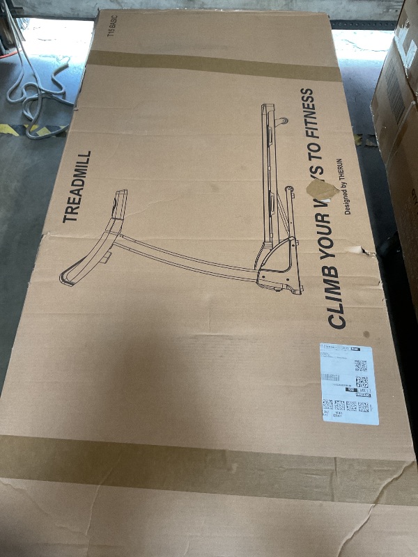 Photo 1 of *** USED/UNKNOWN MISSING PARTS ARE HARDWARE***THERUN Incline Treadmill, Treadmills for Running and Walking, 300 lbs Weight Capacity Folding Treadmill with 0-15% Auto Incline, Wide Belt, 3.5HP, App, Heart Rate, Red
