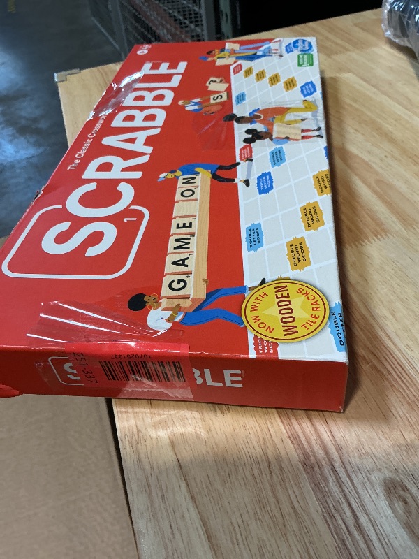 Photo 1 of **Minor damage to box** Hasbro Gaming Scrabble Board Game, Classic Word Games for Kids Ages 8 and Up, Fun Family Game for 2-4 Players, The Classic Crossword Game