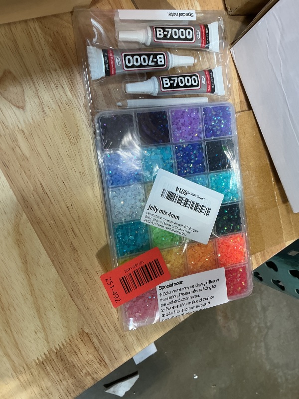 Photo 1 of 17000Pcs 4mm Rainbow Jelly Colorful Rhinestones Gems Bedazzling Bedazze Kit, Gemstones Jewels Flatback Crystal Diamond SS16 Resin Bedazzler for Crafts Clothes Crafting Book, Bedazzled Bling B7000 Glue