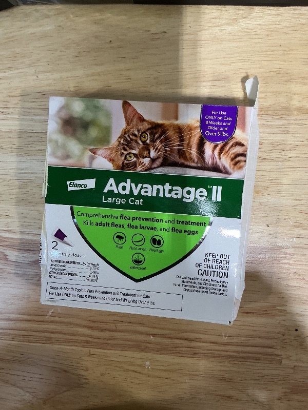 Photo 1 of *ONLY 1PC* Advantage II Large Cat Vet-Recommended Flea Treatment & Prevention | Cats Over 9 lbs. | 2-Month Supply