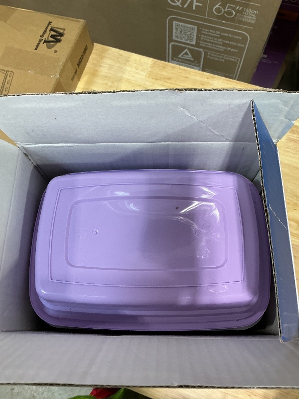 Photo 1 of **MULTICOLORED *** 50 Pack (100-Piece) 32 oz Meal Prep Containers Reusable with Easy Open Lids, Sturdy Leakproof Food Safe, Microwave Freezer Dishwasher Safe, To Go Take Out Plastic Food Storage Pans with Lids, Pink