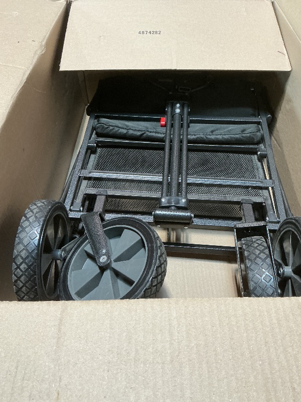 Photo 1 of **PAINT STAINS*** 400L Double Decker Wagon Collapsible with 54" L Tailgate, 560lbs Heavy Duty Wagons Carts Foldable, Extra Large Folding Beach Wagon with Big All-Terrain Wheels for Camping, Sports, Groceries, Black