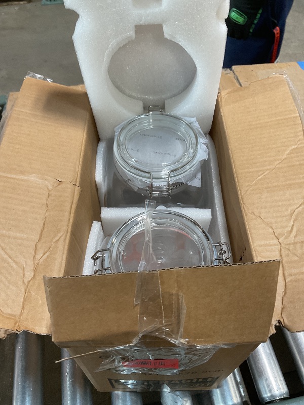 Photo 1 of [UPGRADE] 2 Pack Square Super Wide Mouth Airtight Glass Storage Jars with Lids, 1.1 Gallon Glass Container with 2 Measurement Marks, Canning Jars with Leak-proof Lid for Kitchen (Spare Gasket)