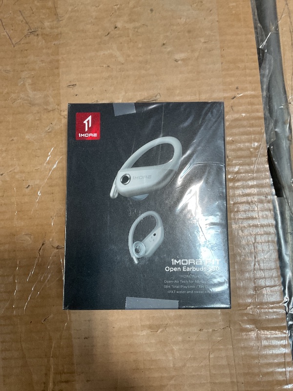 Photo 1 of 1MORE Fit Open Earbuds S50, Open Ear Wireless Headphones Bluetooth 5.3 with 4 Microphone, Earbuds with Earhooks for Sports Running, IPX7, Fast Charging, 38H-Playtime, Preset EQ Via App, Silver