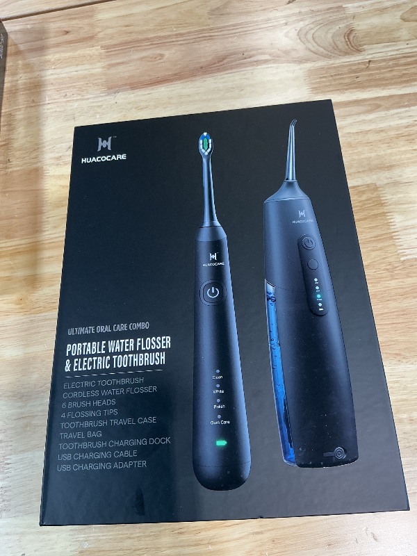 Photo 1 of 2-1 Oral Clean Kit- Water Dental flosser & Electric Toothbrush Combo- Brushing & Flossing- for Teeth Cleaning and Gum Health (Black)