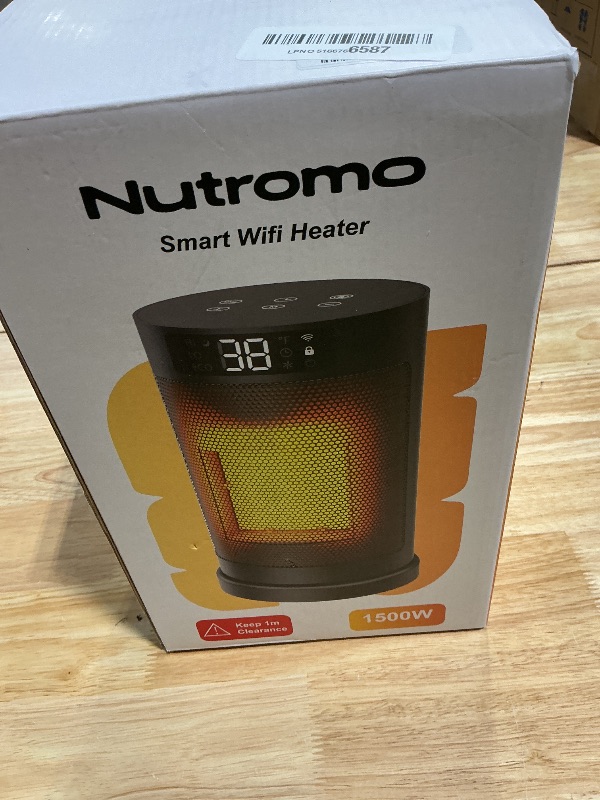 Photo 1 of **FOR PARTS ONLY/ BROKEN** Smart Space Heater with WiFi/APP & Alexa Control, 1500W PTC Ceramic Electric Heaters for Indoor Use, 75° Wide-Angle Oscillation, 24H Timer, ECO Mode, Safe Indoor Portable Heater for Home Office