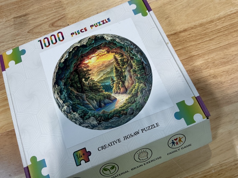 Photo 1 of 1000 Piece Puzzle for Adults, 3D Visual Cave Forest Jigsaw Puzzles for Adult, 26.6 x 26.6in 1000 Pieces Flat Puzzle, Christmas Birthday Party Home Decor Gifts for Family Friends