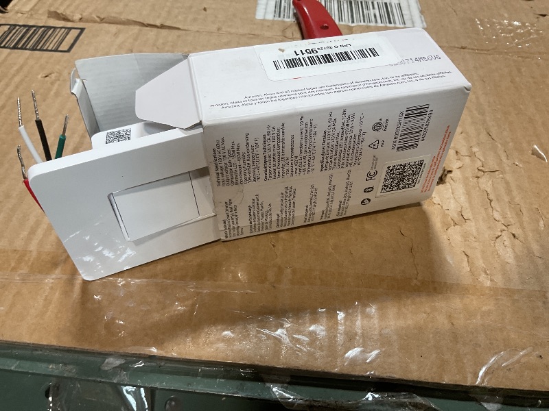 Photo 1 of ***FOR PARTS ONLY*** Amazon Basics Smart Dimmer Switch, Single Pole, Works with Alexa Only, Voice Control, 2.4 GHz Wi-Fi, No Hub Required, Neutral Wire Required, White