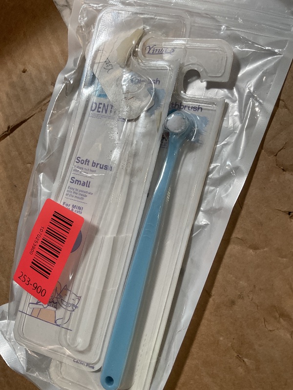 Photo 1 of 2 Pack Dog and Cat Toothbrush Kit - Mini Head Soft Brush for Deep Clean - Suitable for Puppy, Kitten, Small Pets - Portable Travel Friendly and Easy to Use