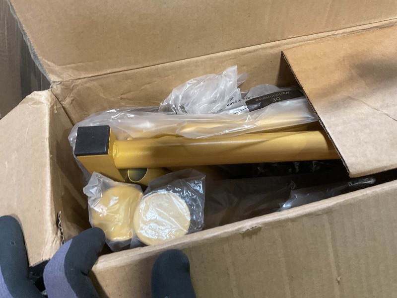 Photo 1 of ** RACK COLOR IS GOLD **Sakugi Metal Clothes Rack - Double Rod Clothing Rack with Fixed Design and Rolling Wheels, Coat Rack with Built-In Shelf for Closet Organizers and Storage (38.5" x 16.9" x 59.0", Gold)