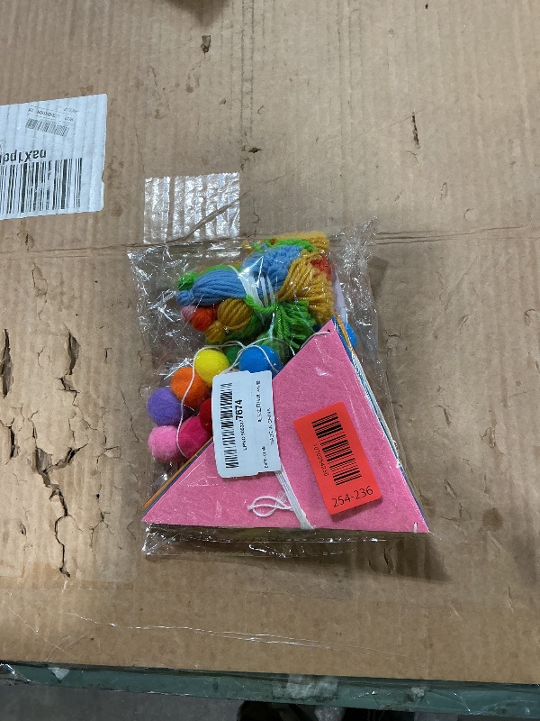 Photo 1 of 4Pcs Felt Pre-Strung Happy Birthday Banner, Handmade Wool Felt Ball Garland, Triangle Flags, Decorations for Kids Adults Party Supplies, Rainbow Party Decorations Fireplace Mantel Wall Window