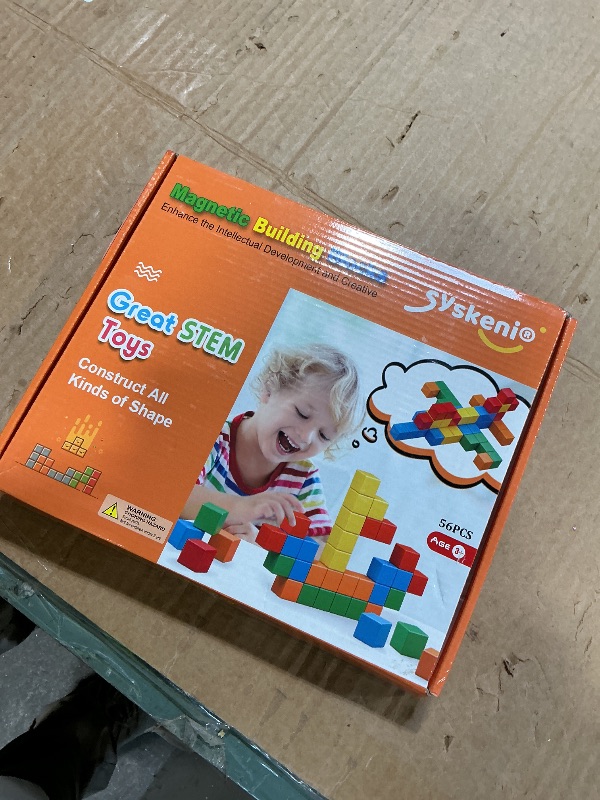 Photo 1 of **HAS WEAK MAGNETIC CONNECTION*** SYSKENI Magnetic Blocks, Gifts for 3 4 5 6 Year Old, Magnet Building Blocks for Toddlers, Girls & Boys, Montessori - Autism - Sensory Magnetic Toys for Kids Ages 3-5 4-8, 1.22inch, 56PCS
