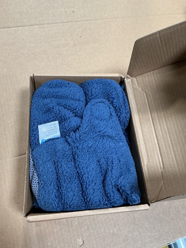 Photo 1 of **USED/DIRTY** REVIX Microwavable Heating Mittens and Feet Warmers, Hand Warmer Gloves for Women and Men, Microwave Heated Foot Warmer for Fatigue and Discomfort Relief, Cold Feet Reliever, Navy S, Set of 2