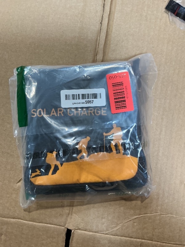 Photo 1 of 15W Small Portable Solar Panel Chargers (5V/3.0A USB-A/USB-C), IP65 Waterproof Foldable Solar Panel with Large Storage,Backpack Solar with 2 Carabiner for Camping,Hiking, Cell Phone,Tablet