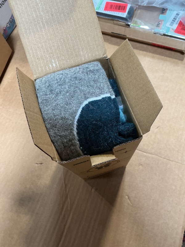 Photo 1 of **NEW BUT HAS CAT HAIR**Anlisim Kids Merino Wool Ski Socks for Girls Boys Teen Thermal Winter Warm Thick Hiking Knee High Socks Stocking Stuffers for Skiing Snowboarding (Grey/Dark Blue/Green C, 8-12 Y)