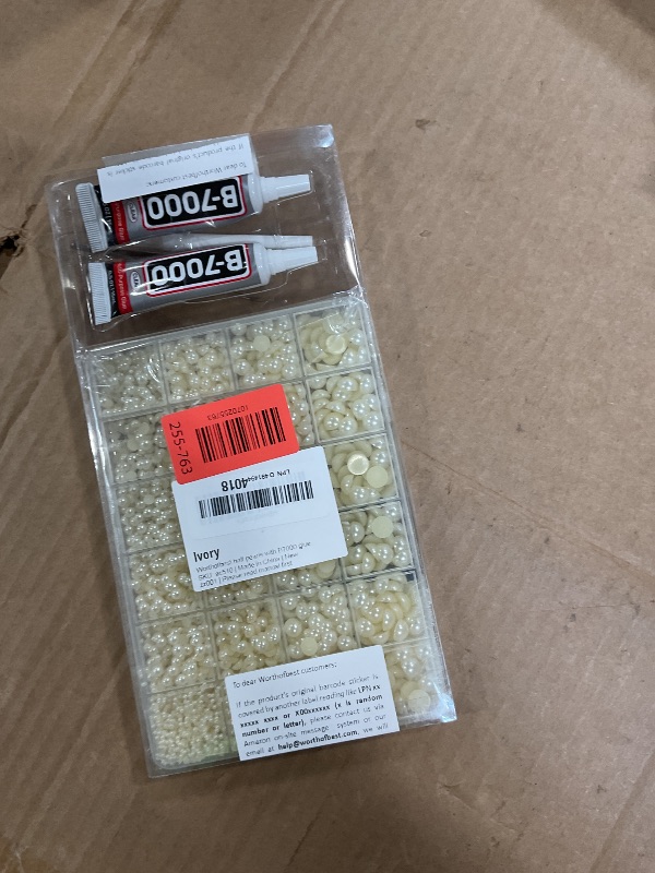 Photo 1 of 10000Pcs Ivory Flatback Pearls with Glue Kit for Bedazzling Crafts Crafting Shoes Nail Art Decoration, Mixed Sizes 2mm 3mm 4mm 5mm 6mm 8mm 10mm Beige Half Round Flat Back Pearls Beads Set