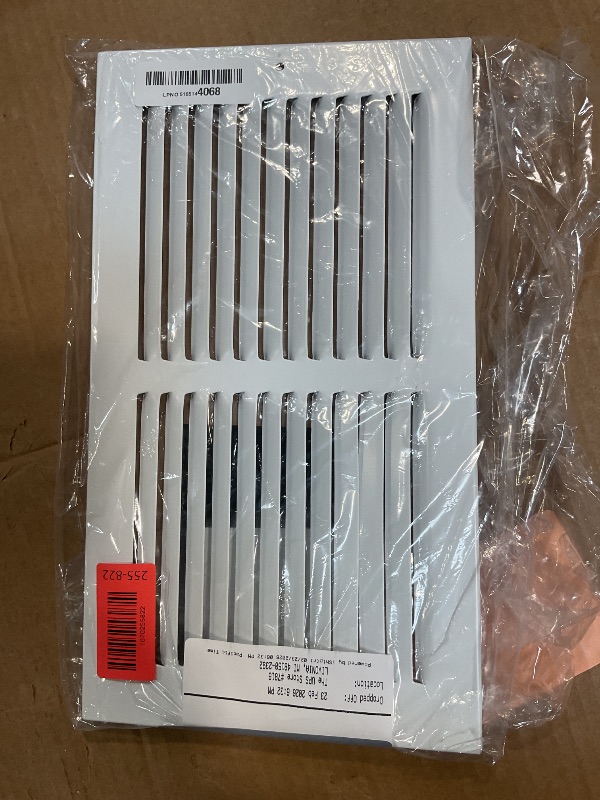 Photo 1 of **SLIGHT BEND**EZ-FLO 12 x 6 Inch (Duct Opening) Return Air Vent Cover for Wall or Ceiling, Solid Steel Return Air Grille, HVAC Vent Cover, White, 61626