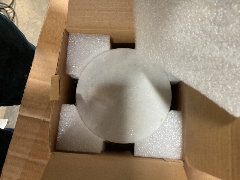Photo 1 of ** SET OF 2** White Marble Coasters with Bling Particles, Set of 4 - Natural Marble Stone Drink Coaster with Protective Silicone Feet, 4 inch Diameter, 0.4 inch Thick - Heat-Resistant Coasters for Coffee Table