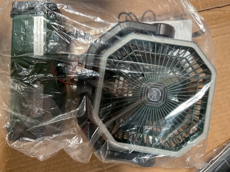 Photo 1 of ***POSSIBLY FOR PARTS UNTESTED/ UNKNOWN DAMAGE*** Allsion Portable Fan, 24000mAh Rechargeable fan with Remote & LED, Camping Fan 4 Speed Strong Airflow, Desk/Camping/Outdoor/Gym Fan for Office Travel Treadmill Camping Gear